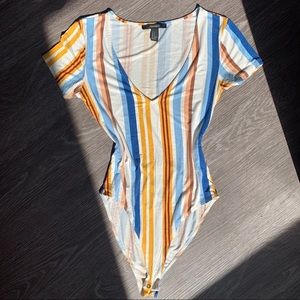 Forever 21 Stripes Bodysuit